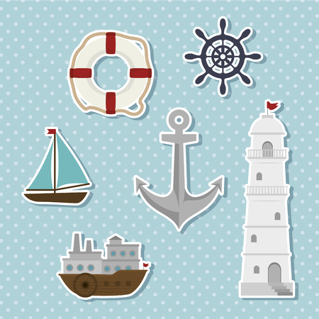 set of icons relating to the sea vector illustration graphicのイラスト素材
