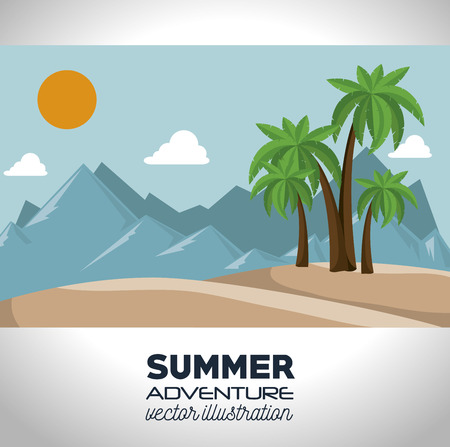 summer adventure landscape icon vector illustration graphicのイラスト素材