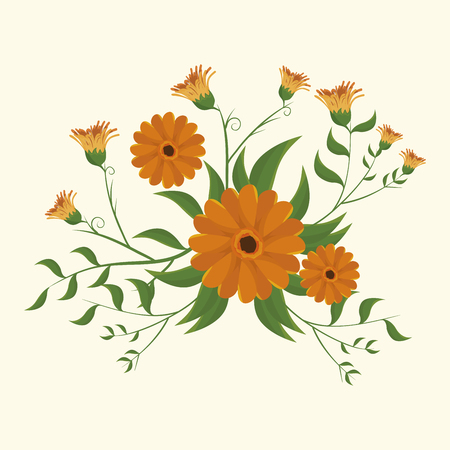 vintage flowers decoration icon vector illustration iconのイラスト素材