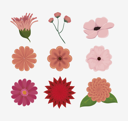 vintage flowers decoration icon vector illustration iconのイラスト素材