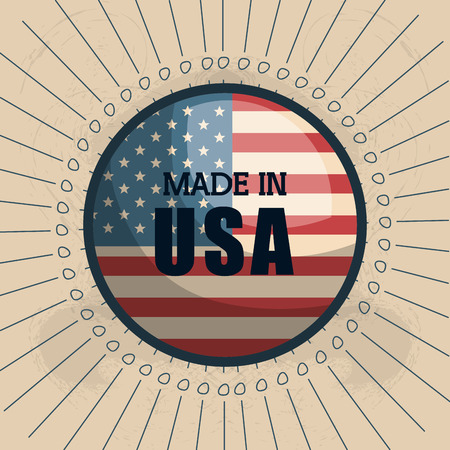 made in usa emblem icon vector illustration designのイラスト素材