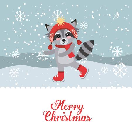 cute animal merry christmas isolated icon vector illustration designのイラスト素材