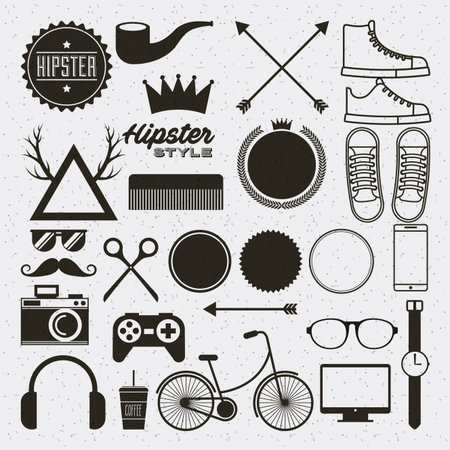 hipster style set collection isolated icons vector illustration designのイラスト素材
