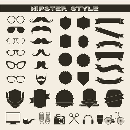 hipster style set collection isolated icons vector illustration designのイラスト素材