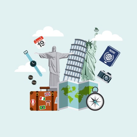enjoy vacations travel isolated icon vector illustration designのイラスト素材