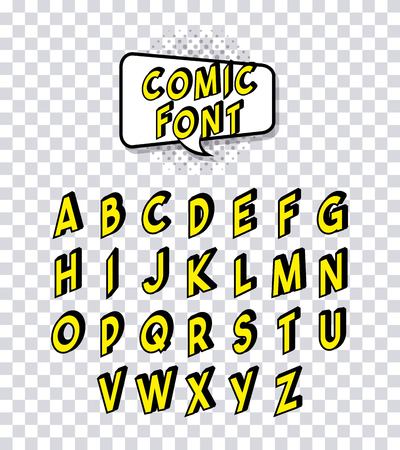 comic font alphabet pop art vector illustration designのイラスト素材