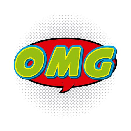 omg comic pop art style vector illustration designのイラスト素材