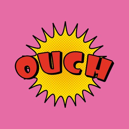 ouch comic pop art style vector illustration designのイラスト素材