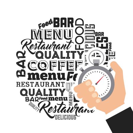 delivery food service chronometer vector illustration designのイラスト素材