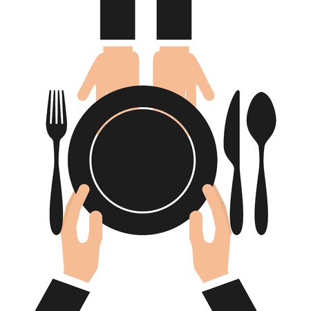 dish and cutlery restaurant menu vector illustration designのイラスト素材