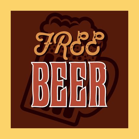 free beer offer poster vector illustration designのイラスト素材