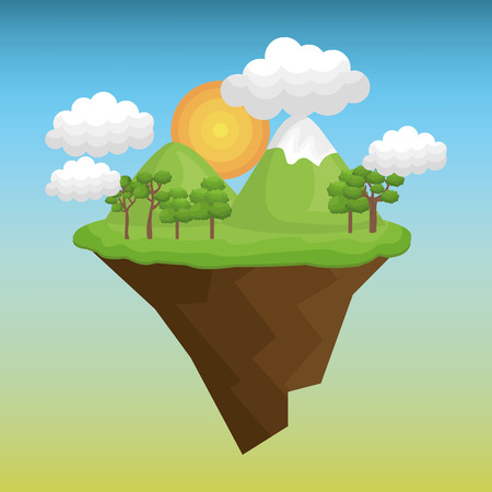 beautiful landscape background icon vector illustration designのイラスト素材