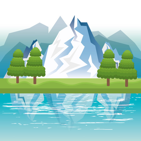 beautiful landscape background icon vector illustration designのイラスト素材