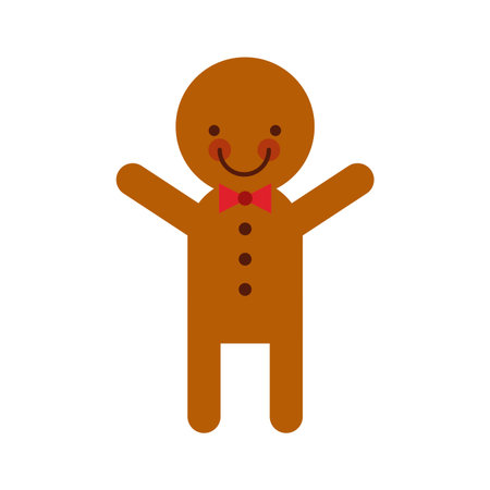 ginger bell happy merry christmas card vector illustration design