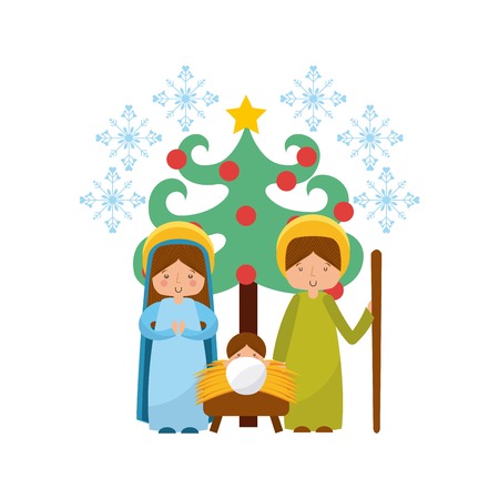 manger characters isolated icon vector illustration designのイラスト素材