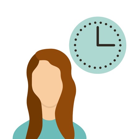 young woman female avatar vector illustration designのイラスト素材