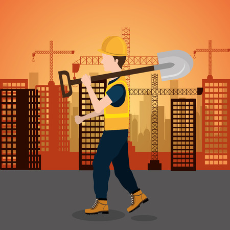 city under construction cityscape background icon vector illustration designのイラスト素材