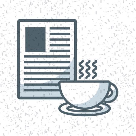 document and coffee cup isolated icon vector illustration designのイラスト素材