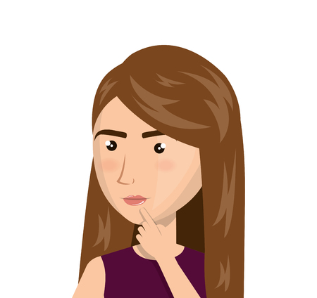 woman person thinking icon vector illustration designのイラスト素材