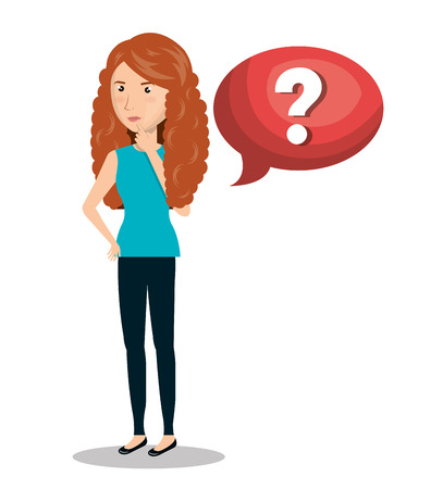 woman person thinking icon vector illustration designのイラスト素材