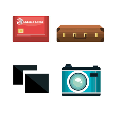 travel set equipment isolated icons vector illustration designのイラスト素材