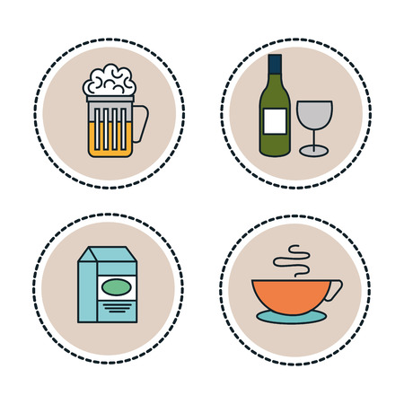 set line food icons isolated vector illustration designのイラスト素材