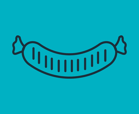 sausage delicious isolated icon vector illustration designのイラスト素材