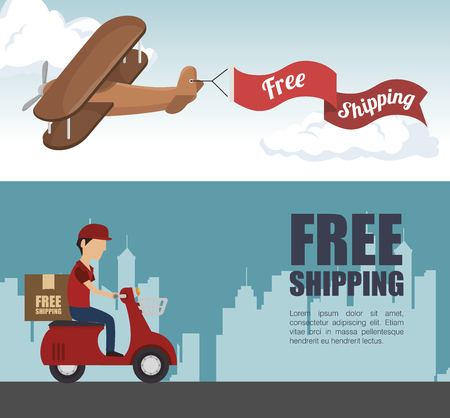 free shipping delivery icon vector illustration designのイラスト素材