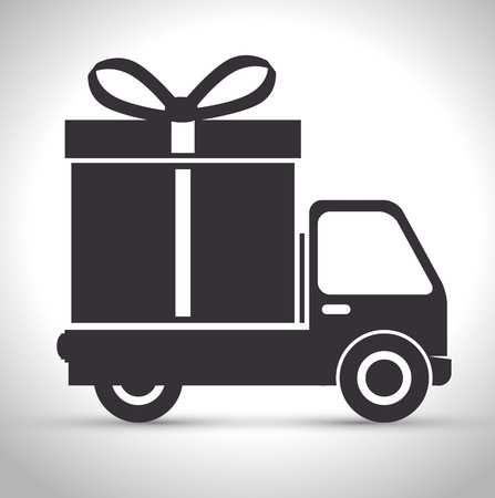 truck with gift  icon vector illustration designのイラスト素材