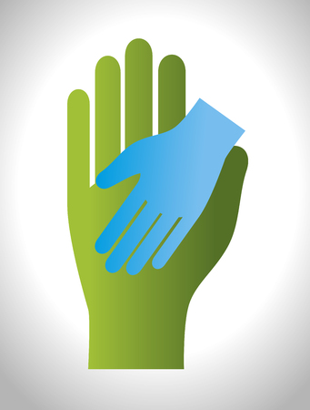 helping hands concept  icon vector illustration designのイラスト素材