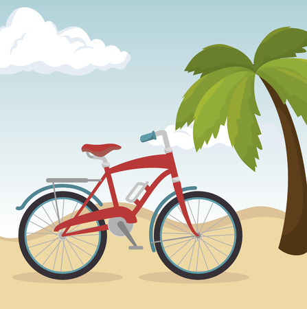 beautiful summer landscape icon vector illustration designのイラスト素材