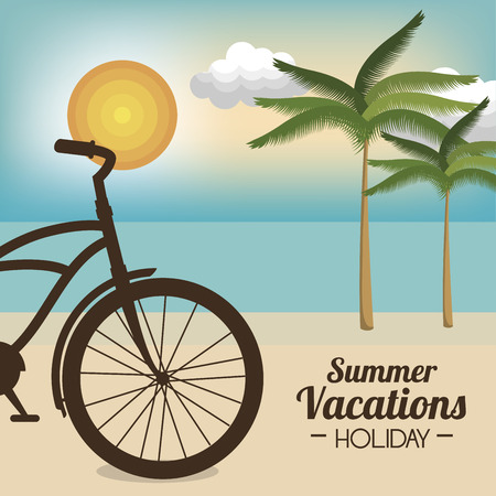 beautiful summer landscape icon vector illustration designのイラスト素材