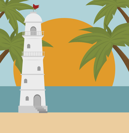 beautiful summer landscape icon vector illustration designのイラスト素材