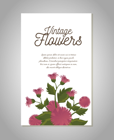 vintage flowers frame decoration vector illustration designのイラスト素材