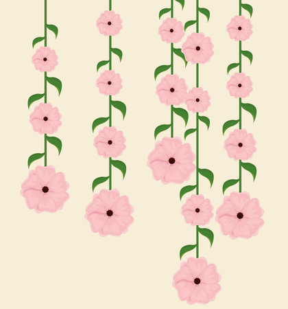 beautiful flowers decoration background vector illustration designのイラスト素材