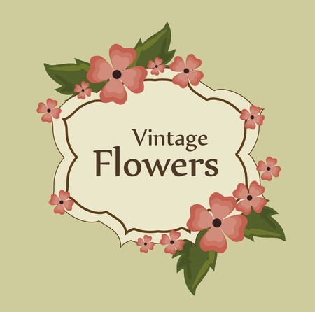 vintage flowers frame decoration vector illustration designのイラスト素材