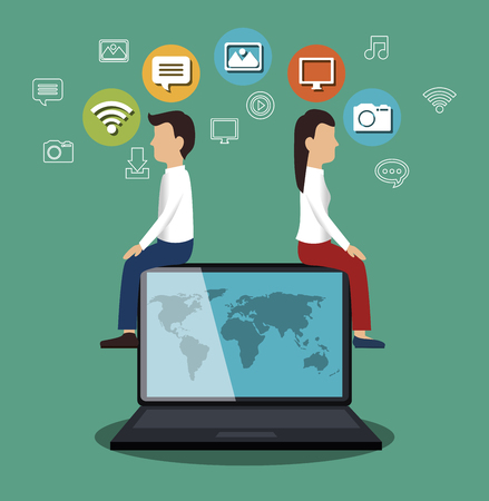 social network media isolated icon vector illustration designのイラスト素材