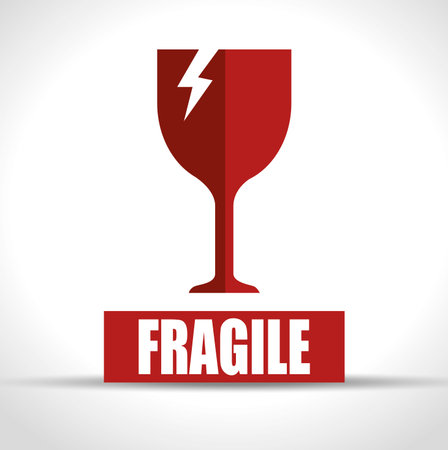 fragile seal delivery service d icon vector illustration designのイラスト素材