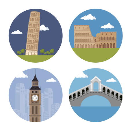 architecture italian culture isolated vector illustration designのイラスト素材