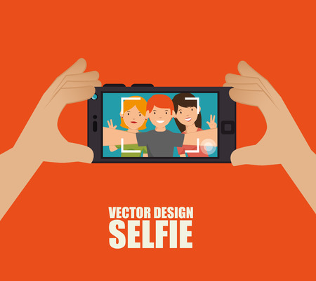 photography selfie style isolated vector illustration designのイラスト素材