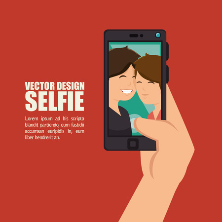 photography selfie style isolated vector illustration designのイラスト素材