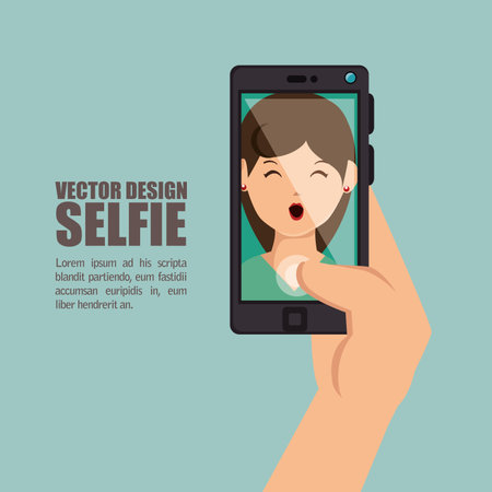 photography selfie style isolated vector illustration designのイラスト素材