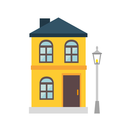 house modern building real estate property exterior view vector illustrationのイラスト素材