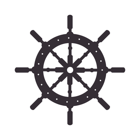steer ship wheel direction nautical maritime control vector illustrationのイラスト素材