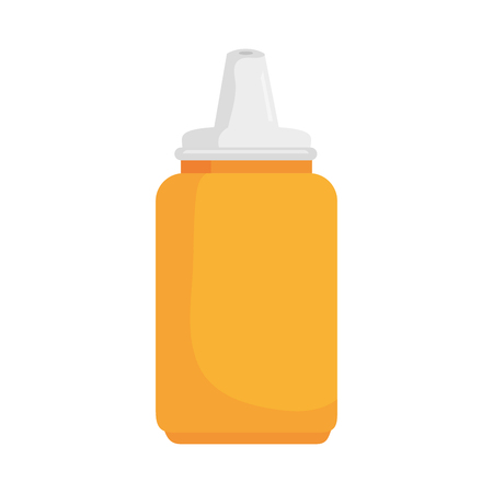 sauce yellow bottle plastic ingredient container vector illustrationのイラスト素材