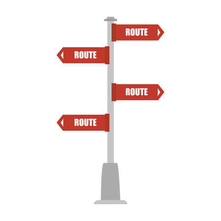 road pole sign route street direction  city element vector illustrationのイラスト素材