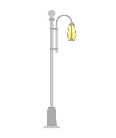 street light lamp urban city element post vector illustrationのイラスト素材