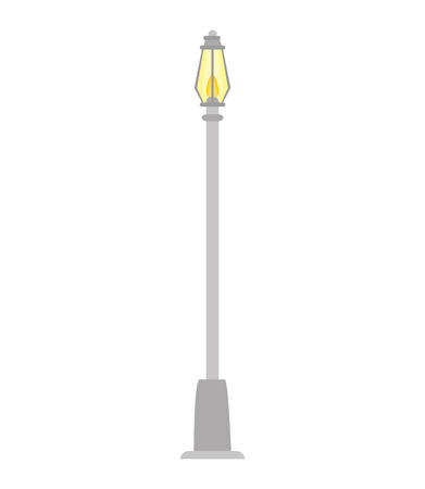 street light lamp urban city element post vector illustrationのイラスト素材