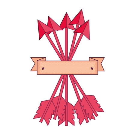 pink arrow love valentine romance decoration vector illustrationのイラスト素材