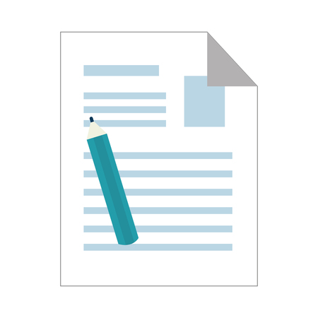 note sheet paper page document copy pen pencil vector illustrationのイラスト素材